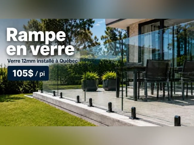 INSTALLATION DE CLÔTURES ET RAMPES EN VERRE — QUÉBEC thumbnail 2