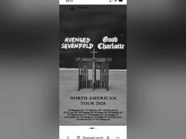 2 billets tickets pour Avenged Sevenfold et Good Charlotte le samedi le 8 août 2026