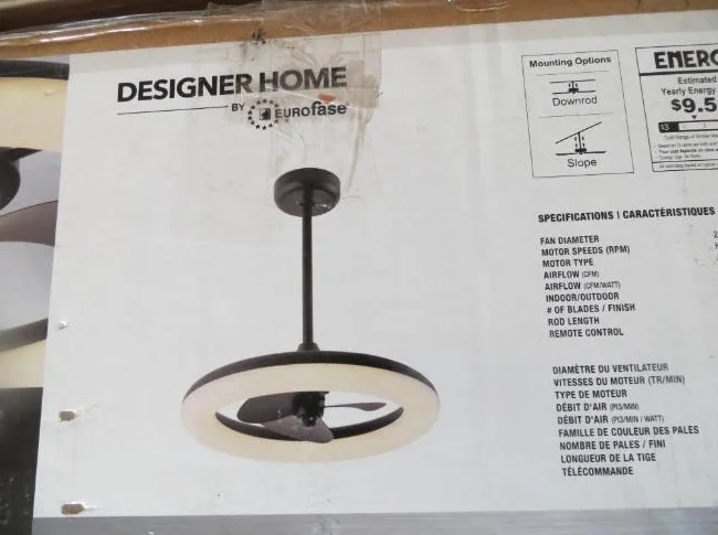 3 VENTILATEURS AVEC LUMIERE LED, 24 PO, TRES PROPRE COMME NEUF thumbnail 5