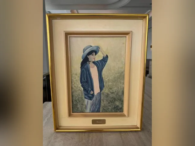 Tableau original signé – Portrait de femme par Line Tremblay