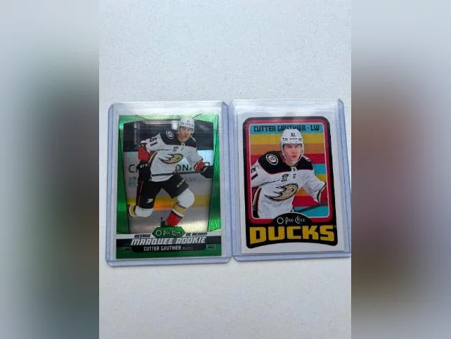 2024-25 OPC MARQUEE ROOKIE RAINBOW GREEN # 546 CUTTER GAUTHIER DUCKS 16/33 + BLANK BACK