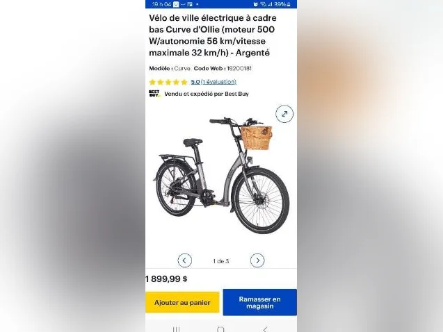 vélo de ville électrique Ollie 900$ thumbnail 3