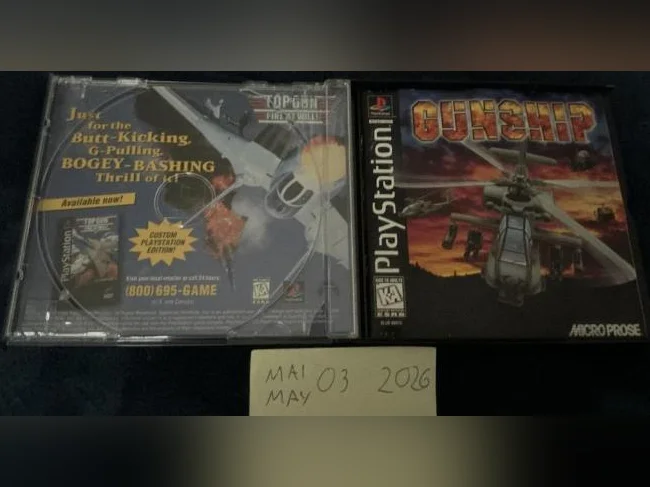 Gunship PS1 PlayStation 1 Complete CIB W/ Manual. Black Label thumbnail 2