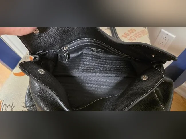 Sac à main Prada Vitello Daino Moro BR2375 thumbnail 3