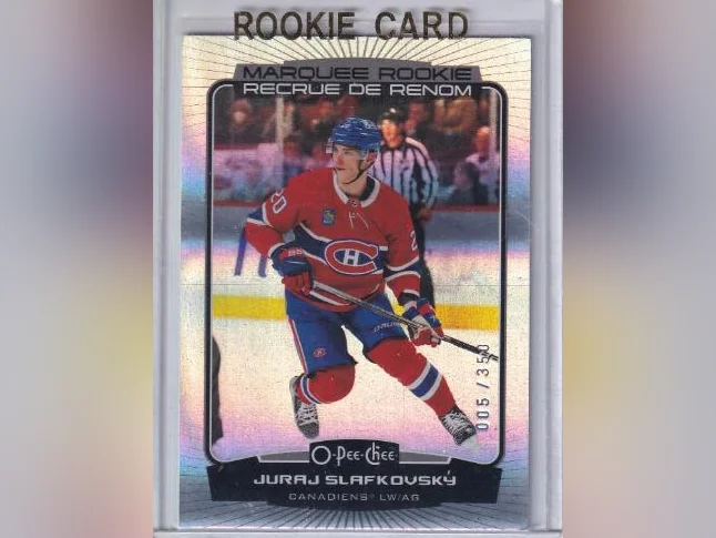 2022-23 OPC MARQUEE ROOKIE FOIL # 599 JURAJ SLAFKOVSKY 005/350 CANADIENS