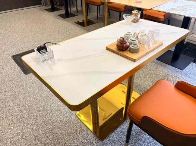 24x48 dining table, sinter stone top with steel base. $340 thumbnail 5