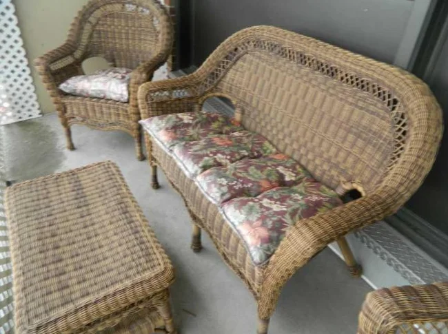 ENSEMBLE DE FAUTEUIL EN ROTIN SYNTHÉTIQUE DURABLE POUR LA PLUIE, IDÉAL POUR PATIO OU TERRASSE