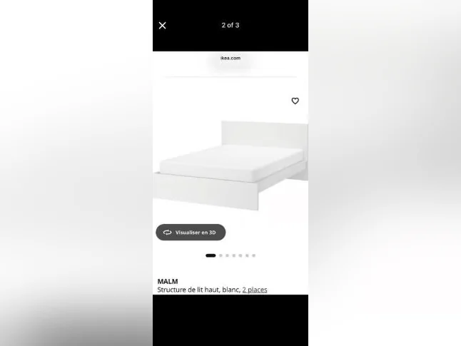 Ikea double bed with mattress / Lit Ikea double avec matelas thumbnail 2