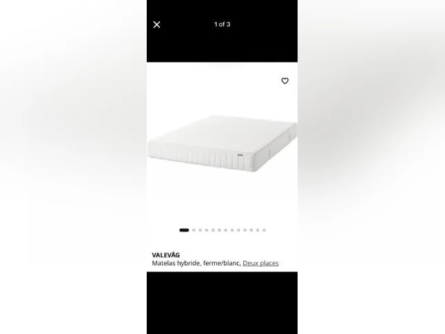 Ikea double bed with mattress / Lit Ikea double avec matelas