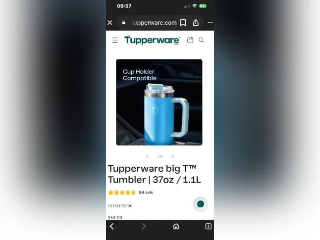 Big t tupperware neuf avec paille inclus thumbnail 8