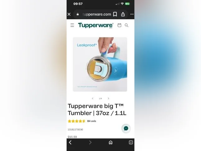 Big t tupperware neuf avec paille inclus thumbnail 3