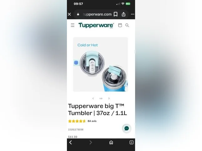Big t tupperware neuf avec paille inclus thumbnail 5