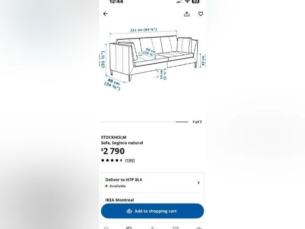 Sofa en cuir véritable thumbnail 3