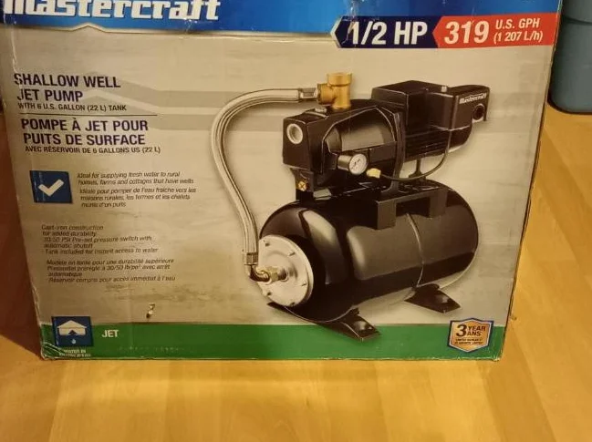 Pompe à jet électrique Mastercraft, puits peu profond, 1/2 HP Neuve