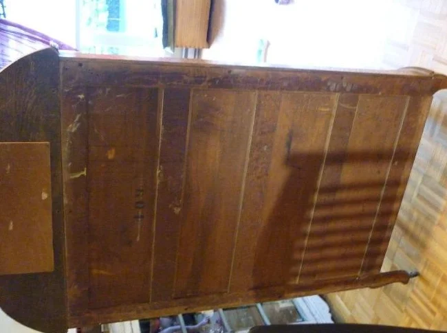 Vitrine bombée antique en chêne maillée (curio) thumbnail 9