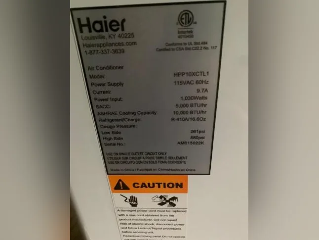 Air climatisé portatif de marque Haier 10,000 BTU thumbnail 3