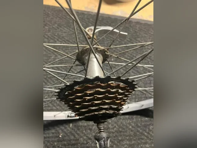 Roue de vélo avec cassette de 7 guires
