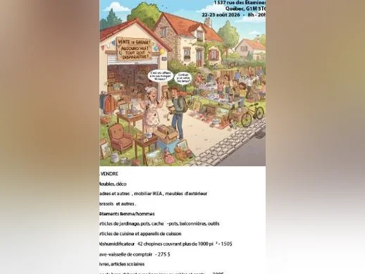 Vente de garage - 22-23 août 2026