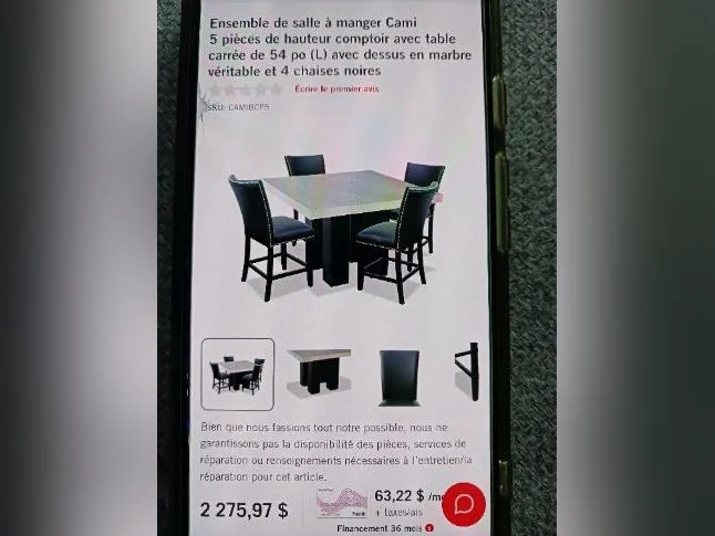 TRÈS BEL ENSEMBLE DE SALLE À MANGER AVEC TABLE EN MARBRE VÉRITABLE thumbnail 4