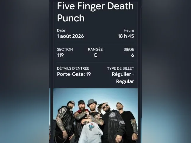 Billets pour FIVE FINGER DEATH PUNCH 1 AOÛT MONTRÉAL CENTRE BELL thumbnail 2