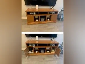 Meuble rangement en merisier couleur cognac