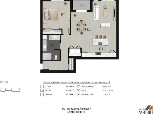 Condo 3 1/2 très lumineux, 5 électro + station. int. thumbnail 10