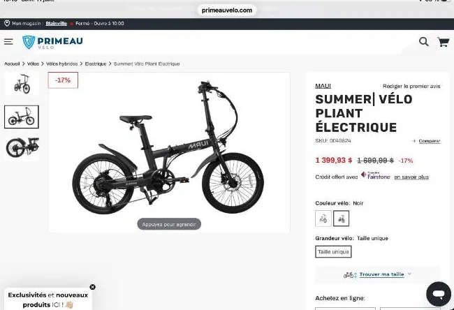 Vélo pliant électrique MAUI Summer thumbnail 3