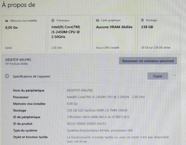 Portable HP Probook 6560b 15po thumbnail 8
