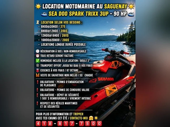 LOCATION MOTOMARINE SAGUENAY