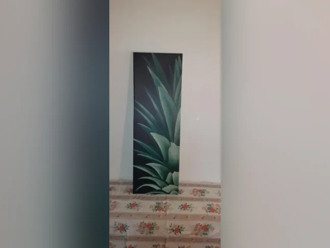 1 Cadre toile feuillage couleur vert et noir