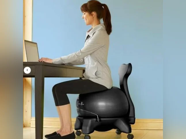 Gaiam - Chaise avec ballon d'exercice d'équilibre noir