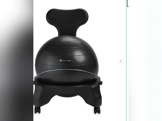 Gaiam - Chaise avec ballon d'exercice d'équilibre noir thumbnail 5