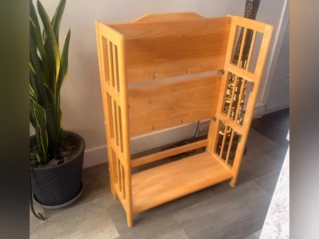 Étagère bibliothèque pliante en bois massif naturel thumbnail 2