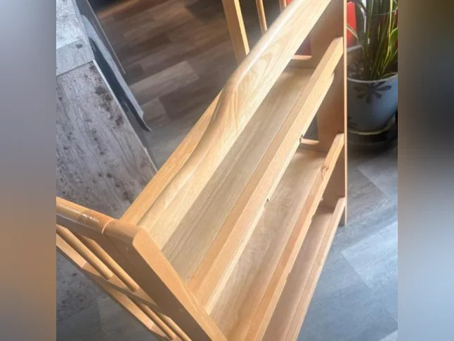 Étagère bibliothèque pliante en bois massif naturel thumbnail 4