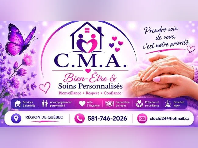 Aide à domicile. (Aîné ) gens à mobilité réduite) Privé Québec