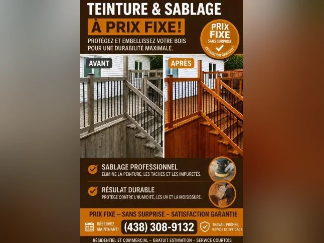Teinture de patio a prix fixe avec photos