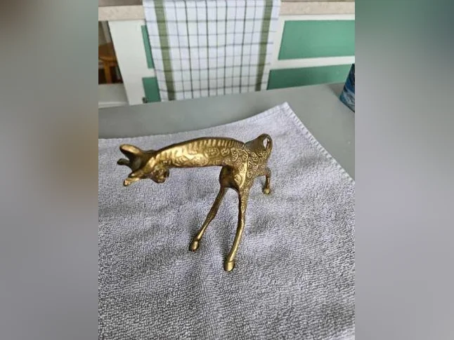 Girafe (couple) en cuivre/letton thumbnail 2