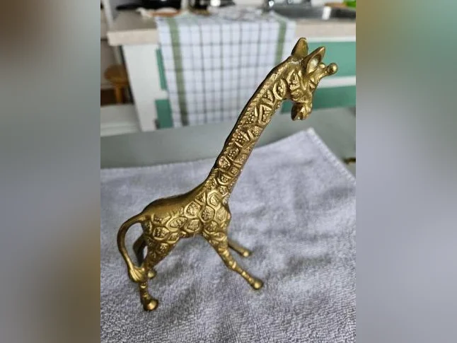 Girafe (couple) en cuivre/letton thumbnail 8