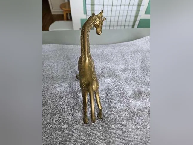 Girafe (couple) en cuivre/letton thumbnail 5