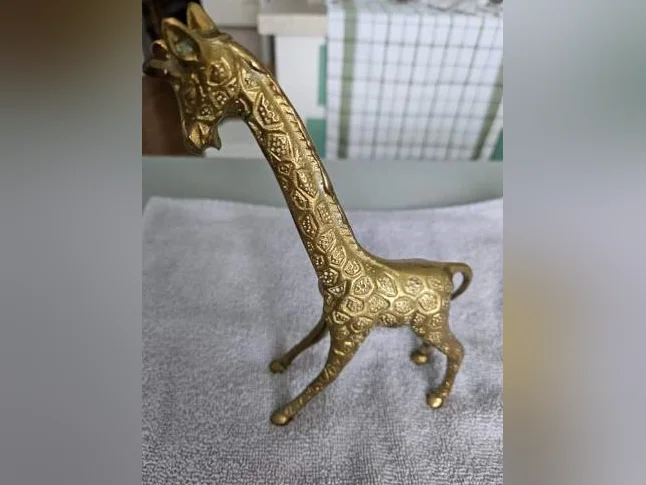 Girafe (couple) en cuivre/letton thumbnail 7
