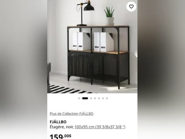3 meuble ikea en très bon état bois et métal noir