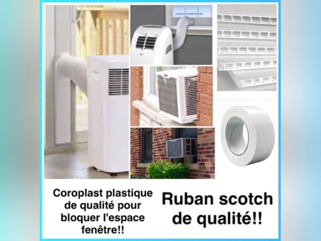 installation climatiseur,air climatisé,portatif sur roulette thumbnail 2