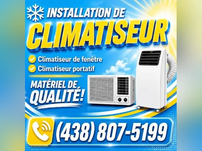 installation climatiseur,air climatisé,portatif sur roulette