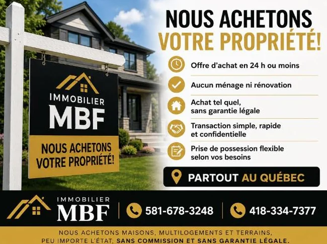 Nous achetons votre immeubles