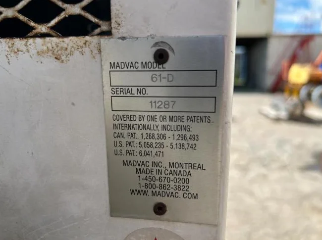 Remorque Aspirateur au diesel Madvac 61-D Balayeuse Kubota Vacuum Trailer thumbnail 8