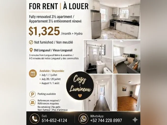 31/2 renove au complet a longueuil