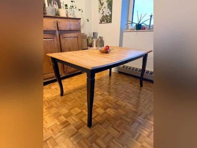Table de cuisine en érable avec rallonge