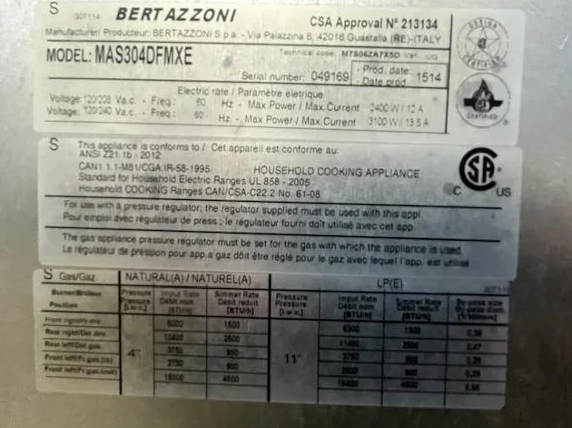 four, cuisiniere, gaz propanne, bertazzoni, poêle thumbnail 4