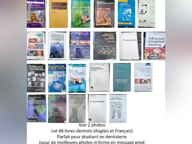 Lot de 48 livres de dentiste (anglais et français) Parfait pour étudiant en dentisterie thumbnail 2