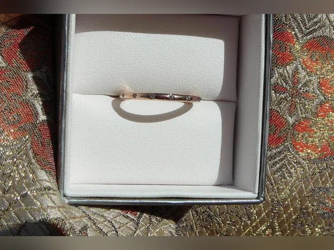 JONC éternité , PANDORA ,argent sterling , plaqué OR rose ( 7.5 ) thumbnail 4